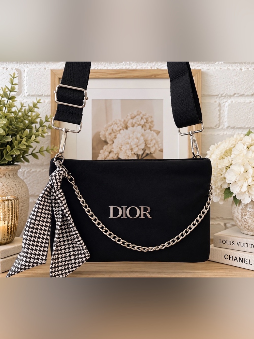 Dior Black Velvet Cosmetic Beauty Bag GWP vip item NWOT